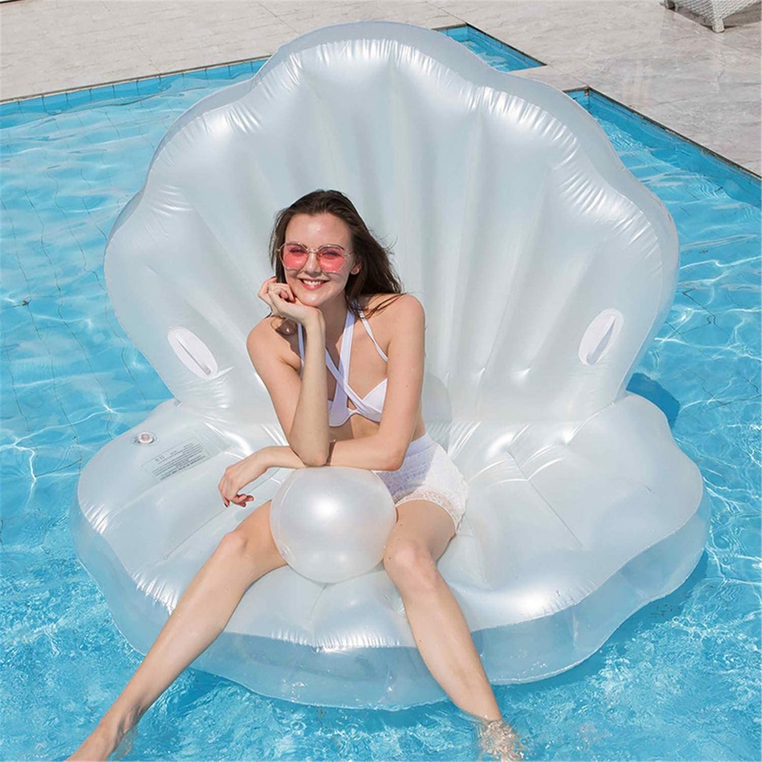 Inflatable Shell Pool Float, Sitting Inflatable Pool Floatie