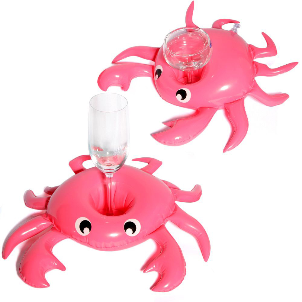 Floating Hot Fashion Custom PVC floating Inflatable Crab New Drink Rafts Float Cup Holder for pool party