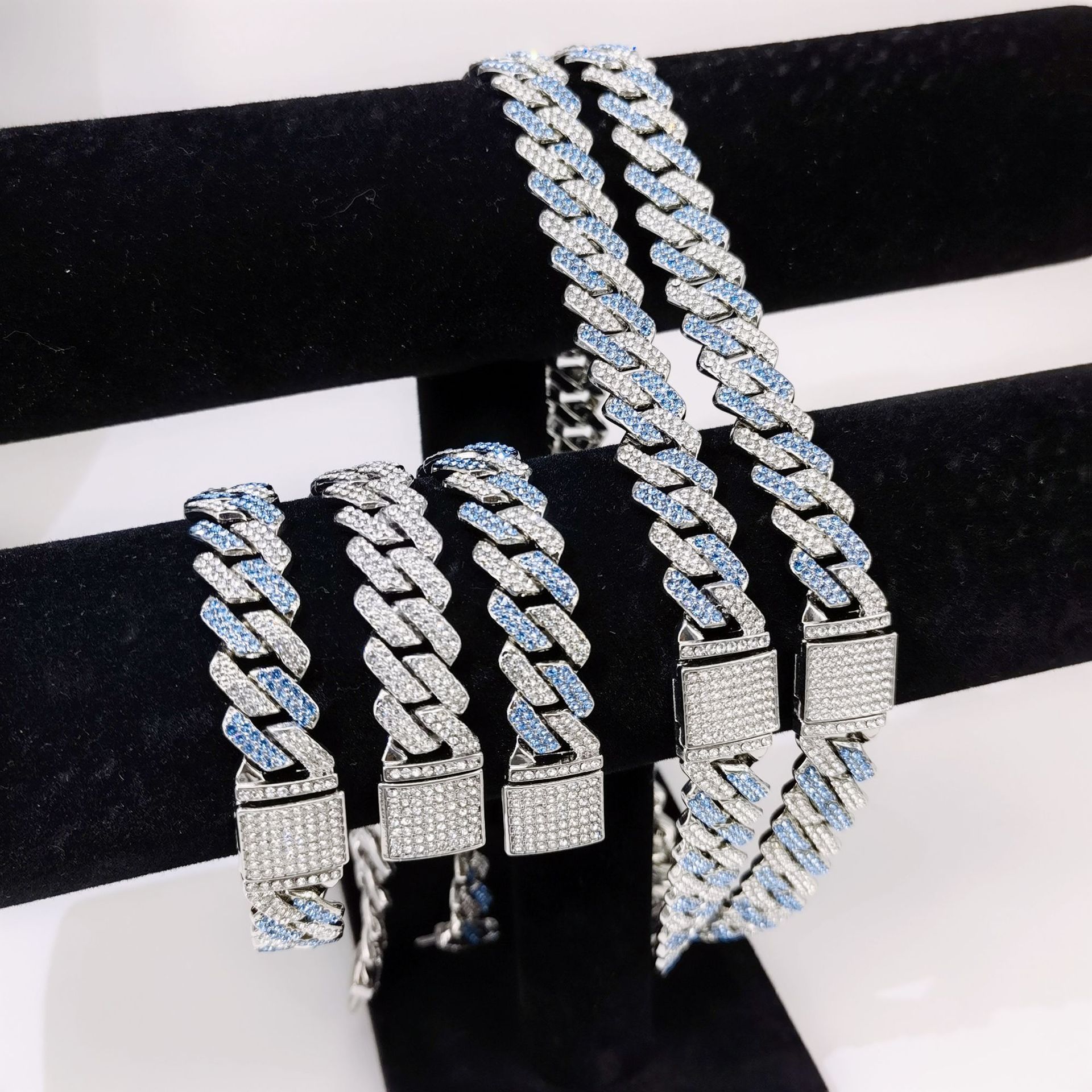 Iced Out Diamond Necklaces Prong Miami Cuban Link Chain For Men Icy Gold Plated Hip Hop Jewelry for Rapper