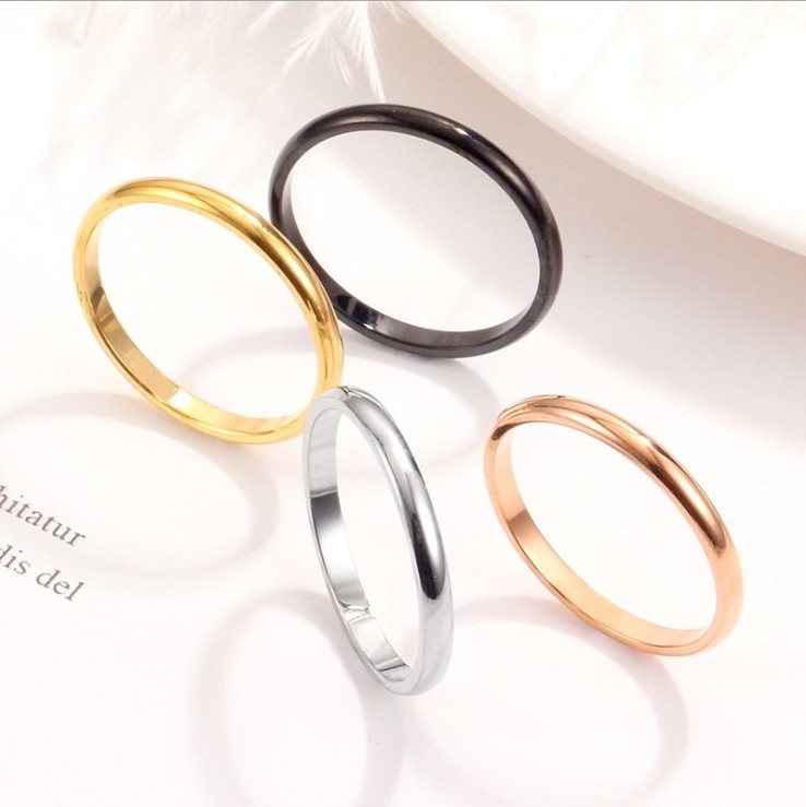 Engrave Jewelry Simple Designs Gold Black Rose Gold 316L Stainless Steel Blank Little Ring