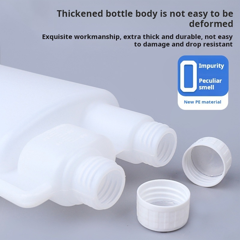 Natural 1000ml 1L Double Neck HDPE Dual Chamber  Plastic Dosing Bottle Twin Neck Chemical Dose Measuring Plastic Bottle