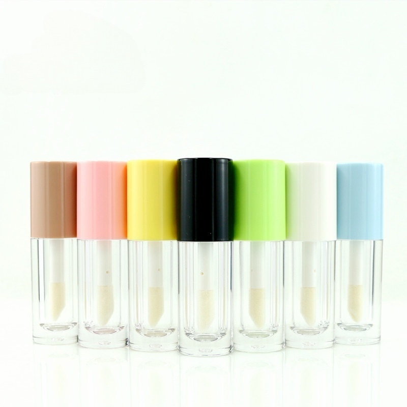 Plastic Clear Lipstick Tube Wholesale Bulk Fancy Empty Lip Gloss Tubes With Colorful Screw Cap For Cosmetic Packaging