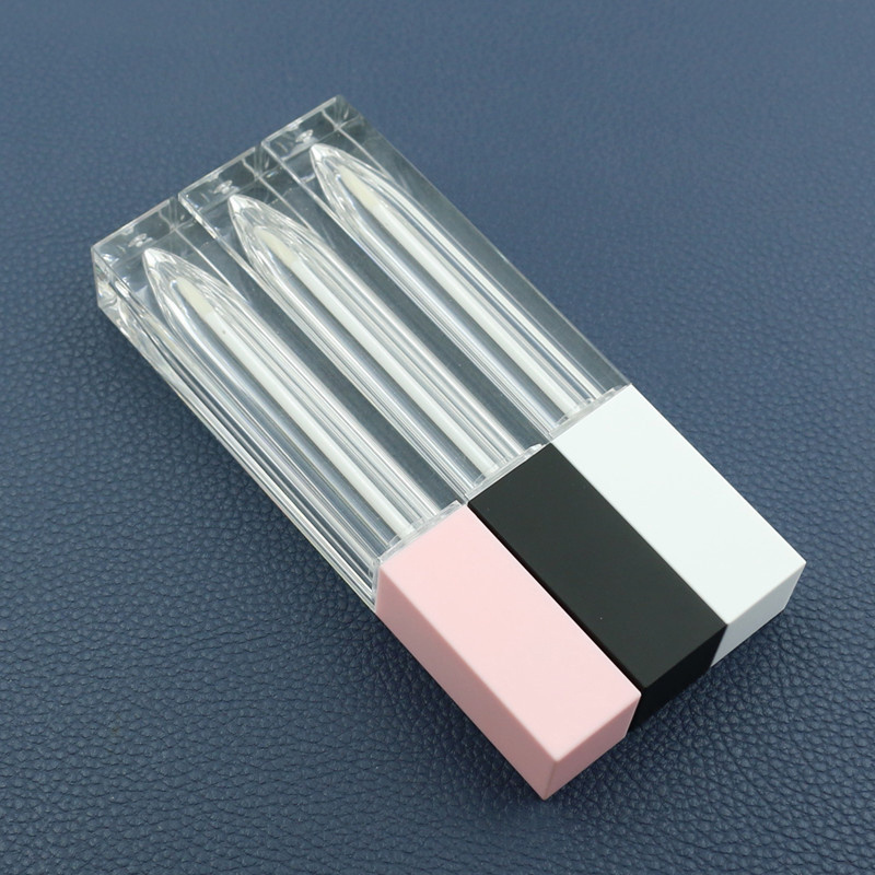 5g 7g 10g Empty Plastic Lip Balm Packaging Mini Square Lip Gloss Tubes for Lip Scrub Lipstick Oil Container in Black White