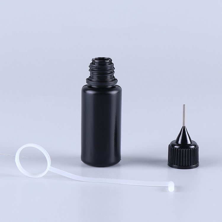 Plastic Black Empty Diy Craft Painting PE Dropper Precision Needle Tip Applicator Squeeze Glue Bottle With Twist Caps Packaging