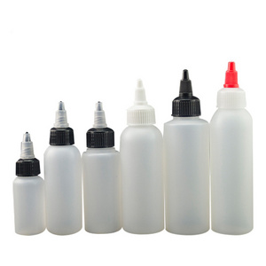 Manufacturer 100ml 200ml 300ml White Fine Tip PE Squzee Glue Bottle Plastic 8 oz Bottles Empty For Hair Oil With Twist Top Cap