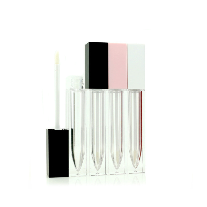 5g 7g 10g Empty Plastic Lip Balm Packaging Mini Square Lip Gloss Tubes for Lip Scrub Lipstick Oil Container in Black White