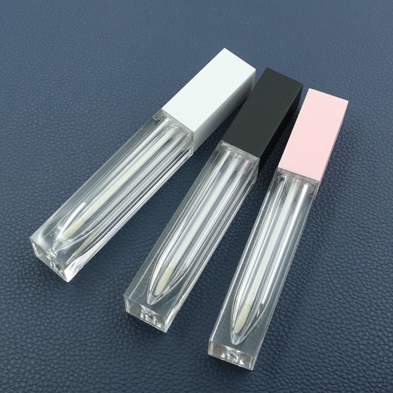 Makeup Bottle Liquid Lipstick Packaging Empty Lip Gloss Container or Square Lip Gloss Tube Clear Plastic Free Sample Cosmetic 5g