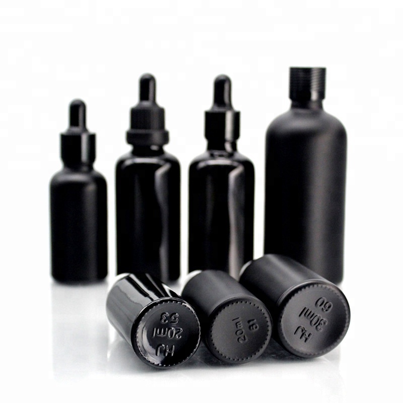 30ml 50ml 100ml black froste dapothecary beard oil essential round bottle with dropper