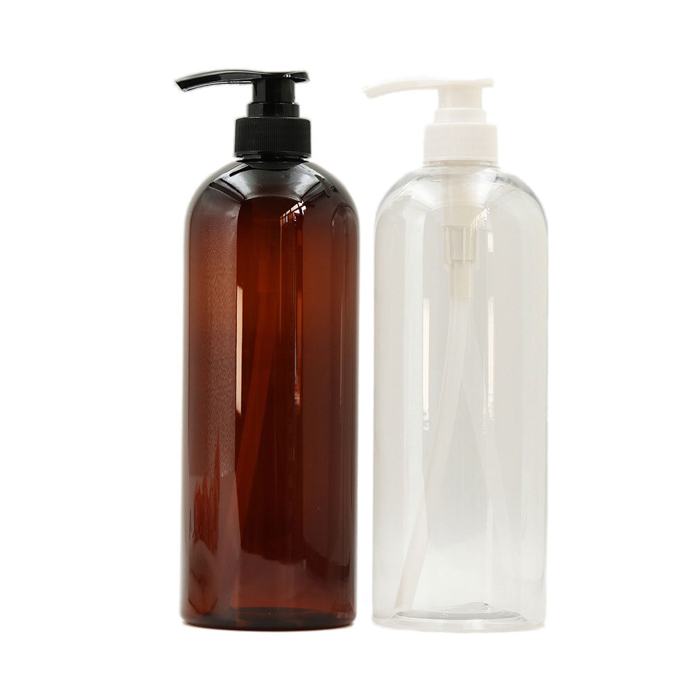 1L Amber Bottles Plastic Serum Dispensing 1000ml PET Shower Gel Lotion Pump Cosmetic Packaging 250ml 500ml Shampoo Bottle 1000ml