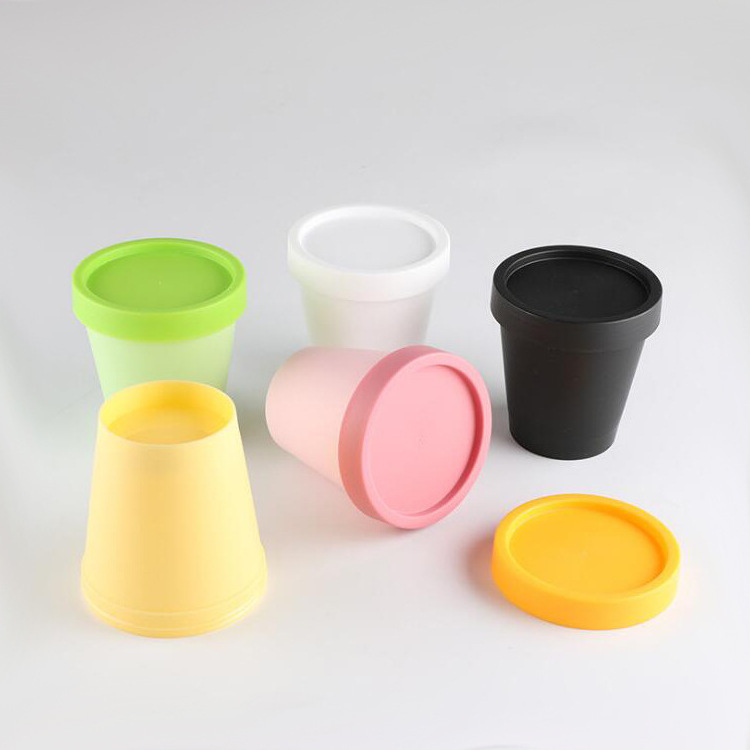 Matte Lid Scrub Slime Containers Cosmetic Body Butter Plastic Jar with lids PP