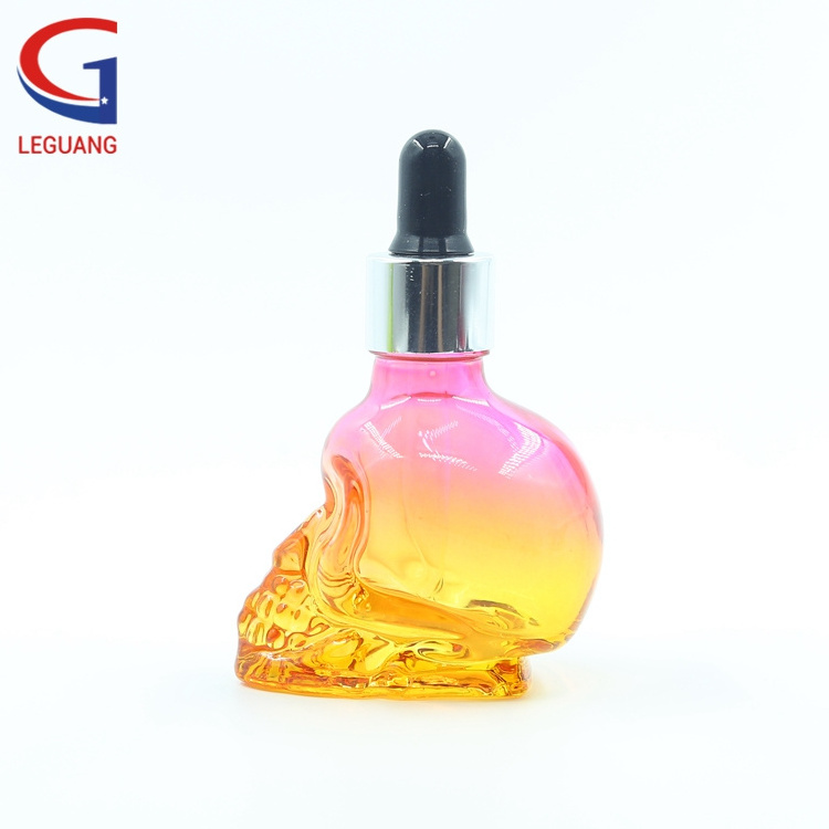 Bulk 30ml crystal skull shape shot glass eye dropper perfume bottle 60ml