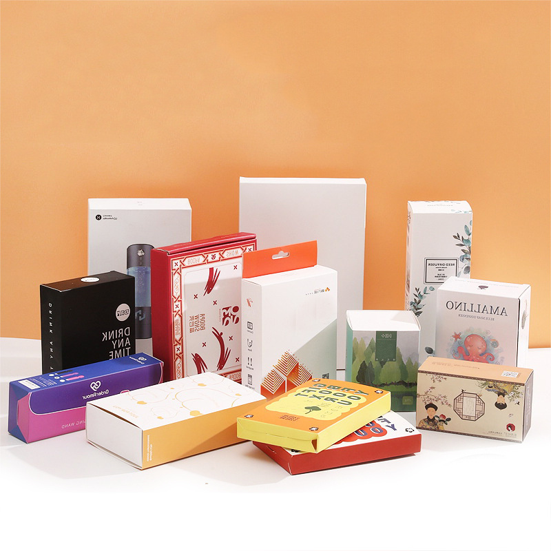 Customized Hanging Charger Data Cable Storage Box Electronic Products Bluetooth Headset USB Square Kraft Paper Packaging