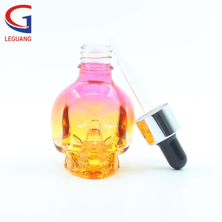 Bulk 30ml crystal skull shape shot glass eye dropper perfume bottle 60ml