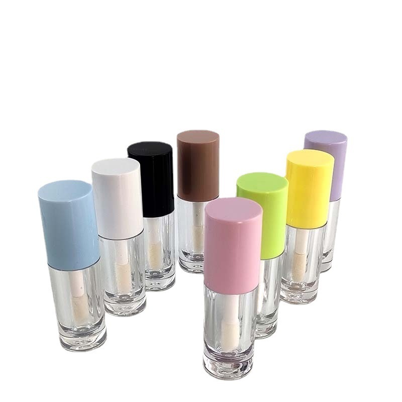 Plastic Clear Lipstick Tube Wholesale Bulk Fancy Empty Lip Gloss Tubes With Colorful Screw Cap For Cosmetic Packaging