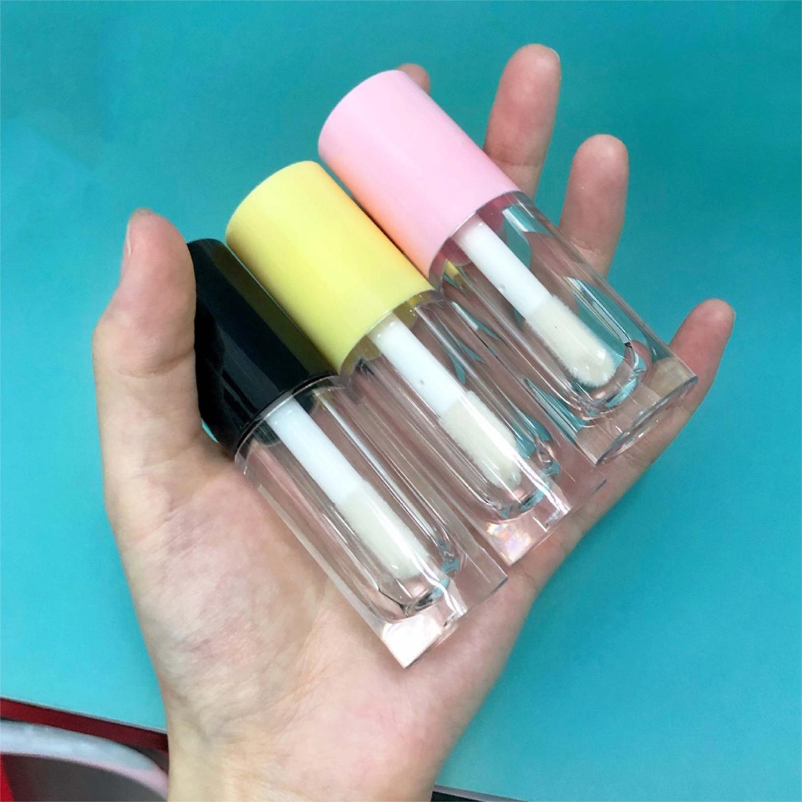 Plastic Clear Lipstick Tube Wholesale Bulk Fancy Empty Lip Gloss Tubes With Colorful Screw Cap For Cosmetic Packaging