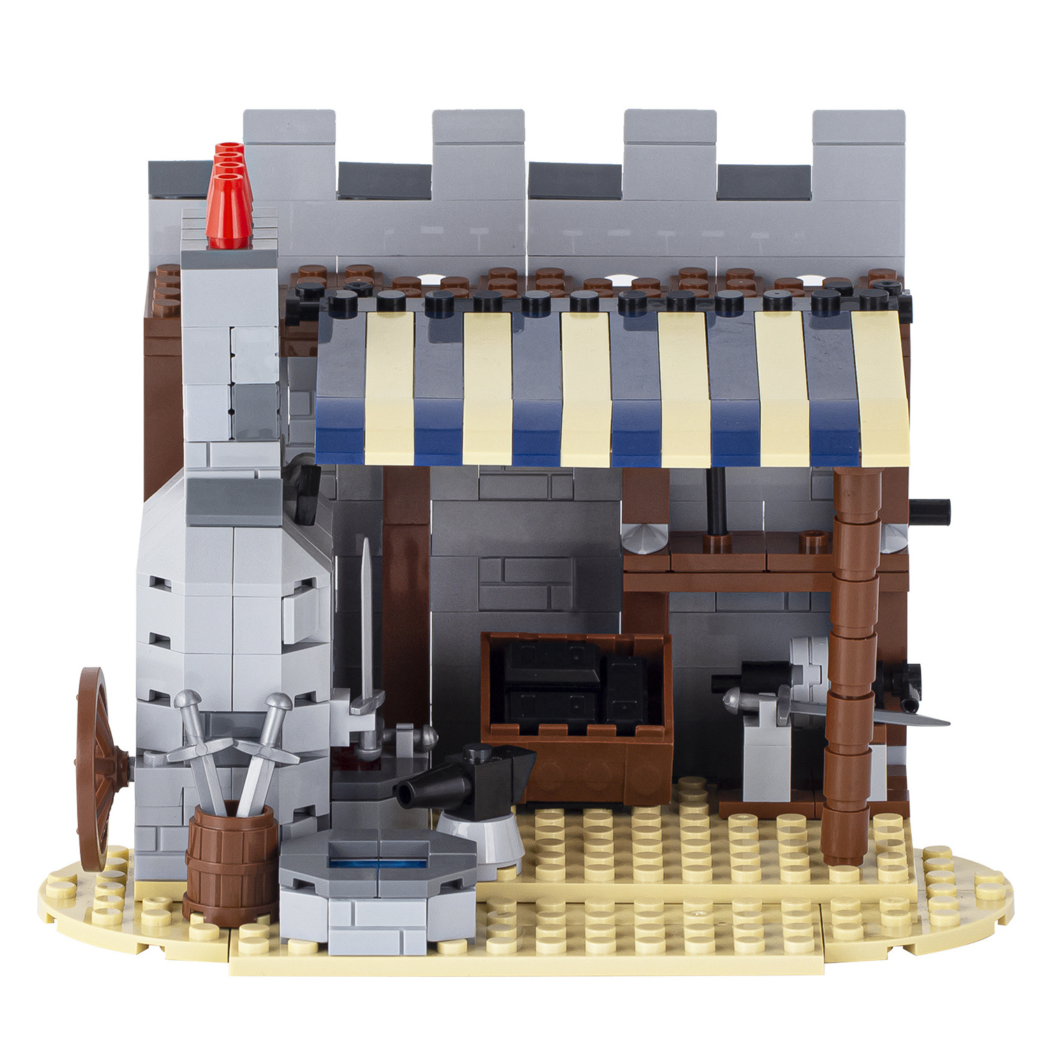 moc5010-e Medieval blacksmith shop Military weapon fortification barrack model kid boy girl toys building block brick