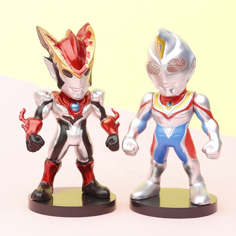 11cm 8Pcs/set Anime Ultramaners Taro Ace Seven Jack Rosso Zero Gaia Blu Dyna Models Action Figures Kids Boys Girls Children Toys