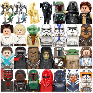 LEGUOUO Space wars minifigs stormtrooper yoda jedi darth vader 501st clone trooper minifigs building block sets kids toys