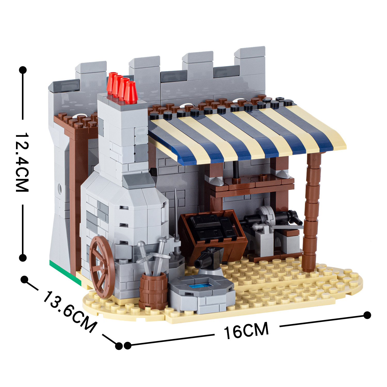 moc5010-e Medieval blacksmith shop Military weapon fortification barrack model kid boy girl toys building block brick