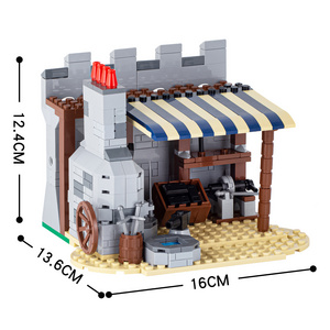 moc5010-e Medieval blacksmith shop Military weapon fortification barrack model kid boy girl toys building block brick