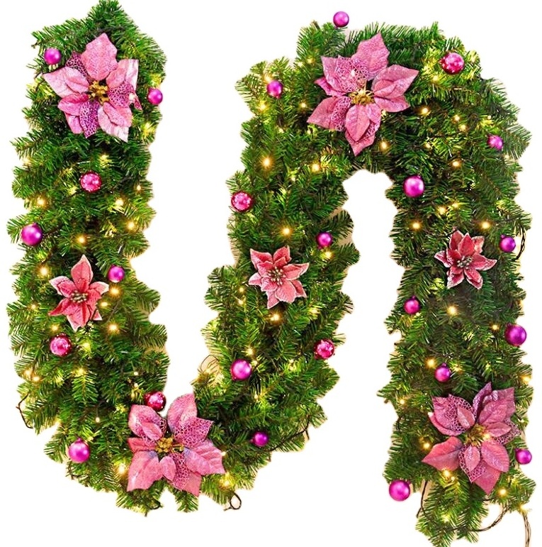 Custom Xmas Garland Party Home Decorations LED Lights Garlands Christmas Tinsel