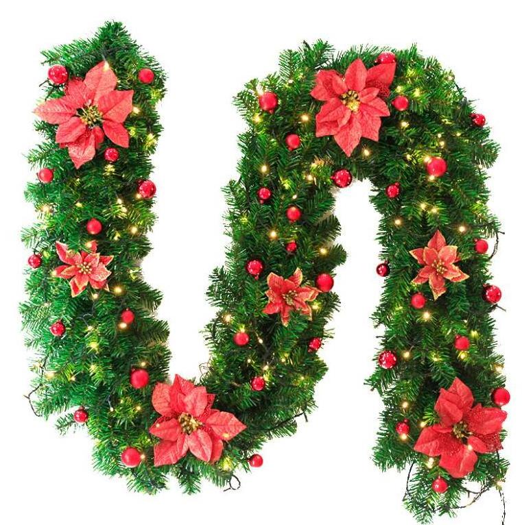 Custom Xmas Garland Party Home Decorations LED Lights Garlands Christmas Tinsel