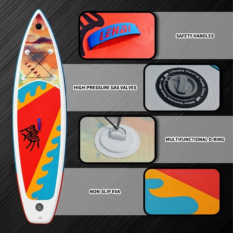 Chinese style painted paddle board sap board beautiful SUP inflatable surfboard agent for sale