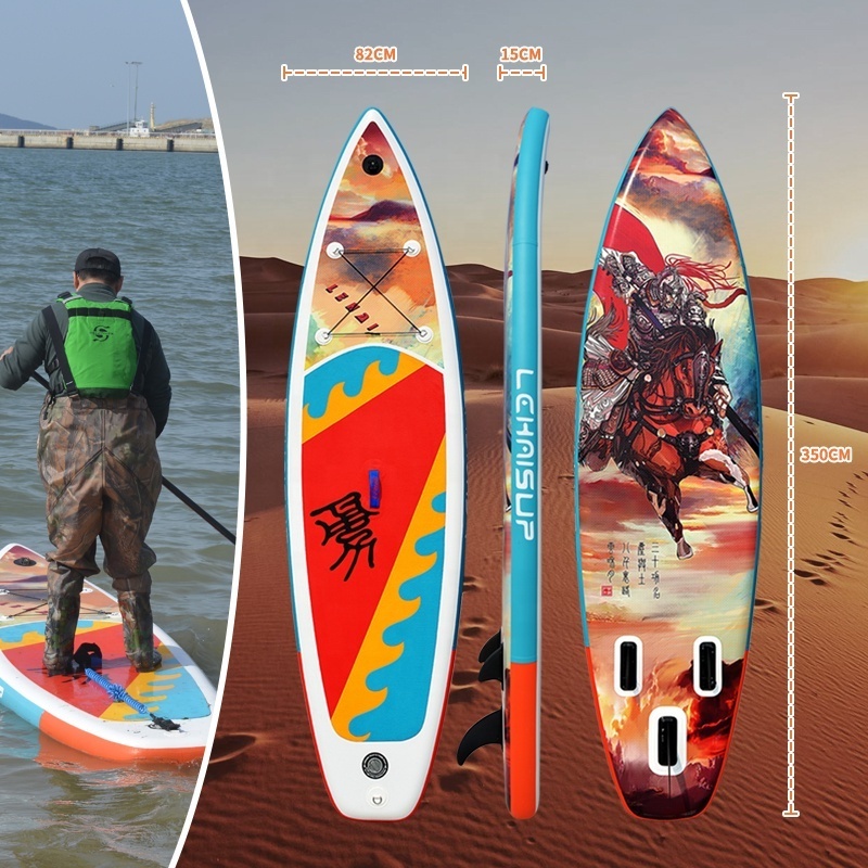 Chinese style painted paddle board sap board beautiful SUP inflatable surfboard agent for sale