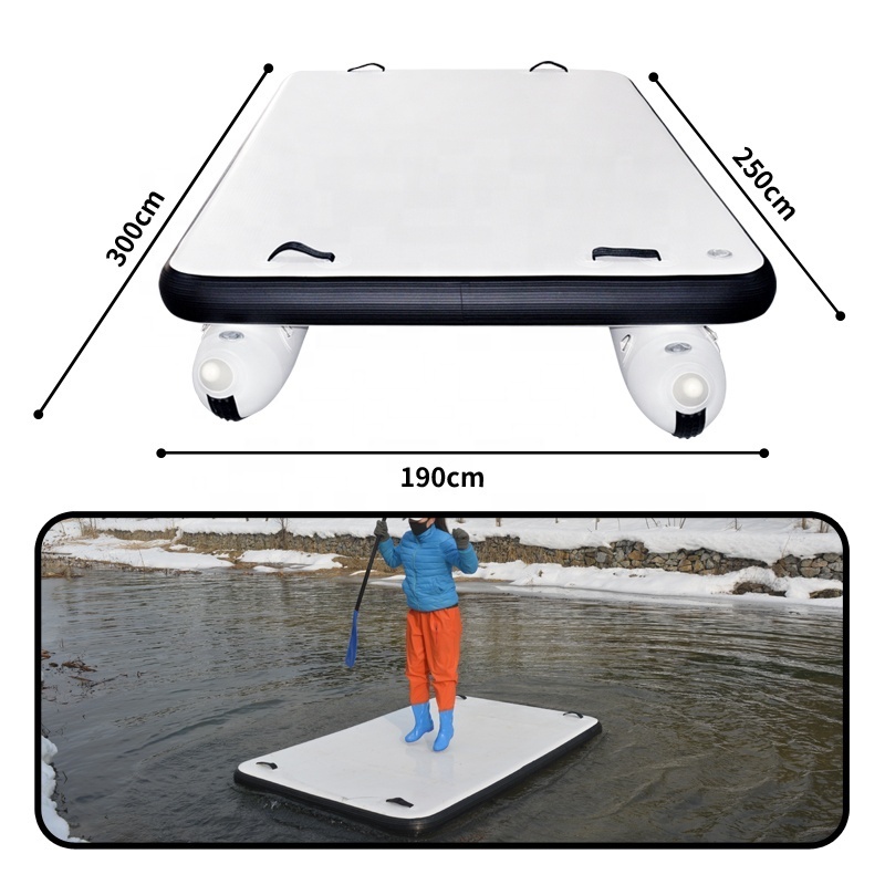 OEM Wholesale Inflatable Floating pontoon With Swimming Water Island Up Dock Mat Inflatable Water Platform Fishing