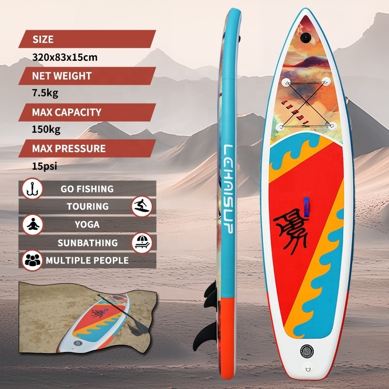 Chinese style painted paddle board sap board beautiful SUP inflatable surfboard agent for sale