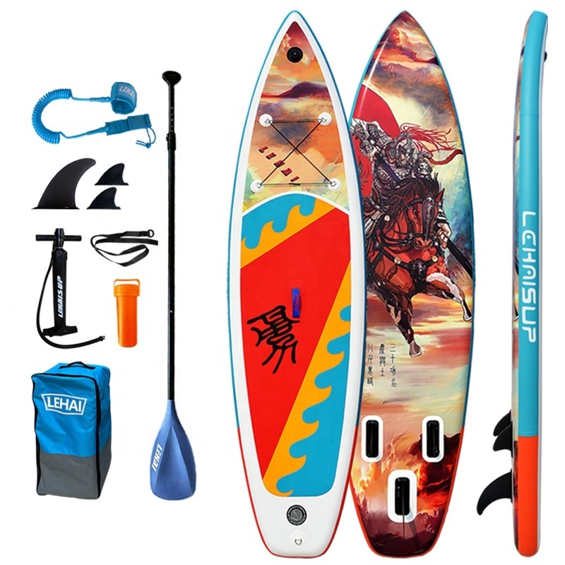 Chinese style painted paddle board sap board beautiful SUP inflatable surfboard agent for sale