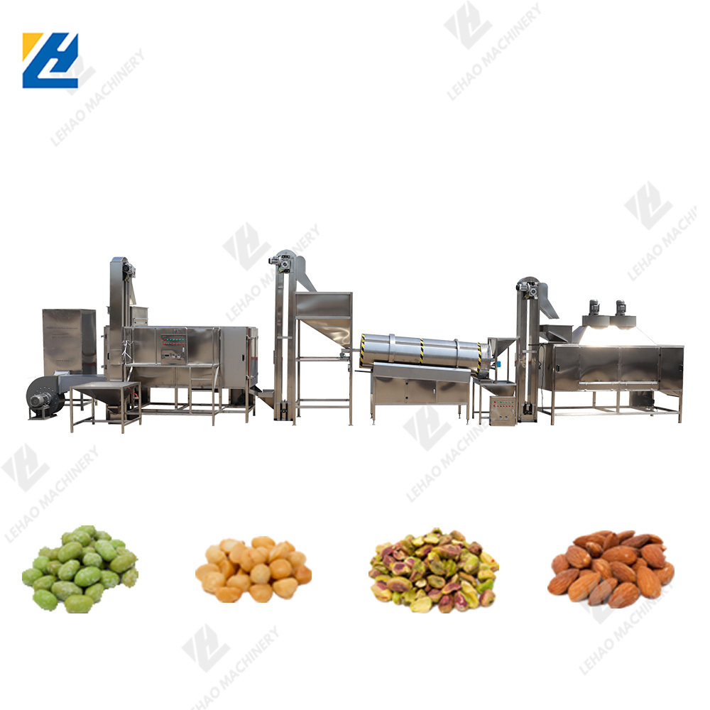 CE flavored snacks roasted cashew cut almond peanut flavoring equipment peantu roasting and seasoning machine