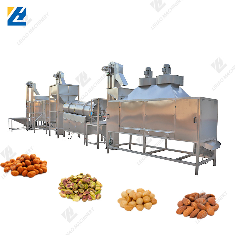 CE flavored snacks roasted cashew cut almond peanut flavoring equipment peantu roasting and seasoning machine