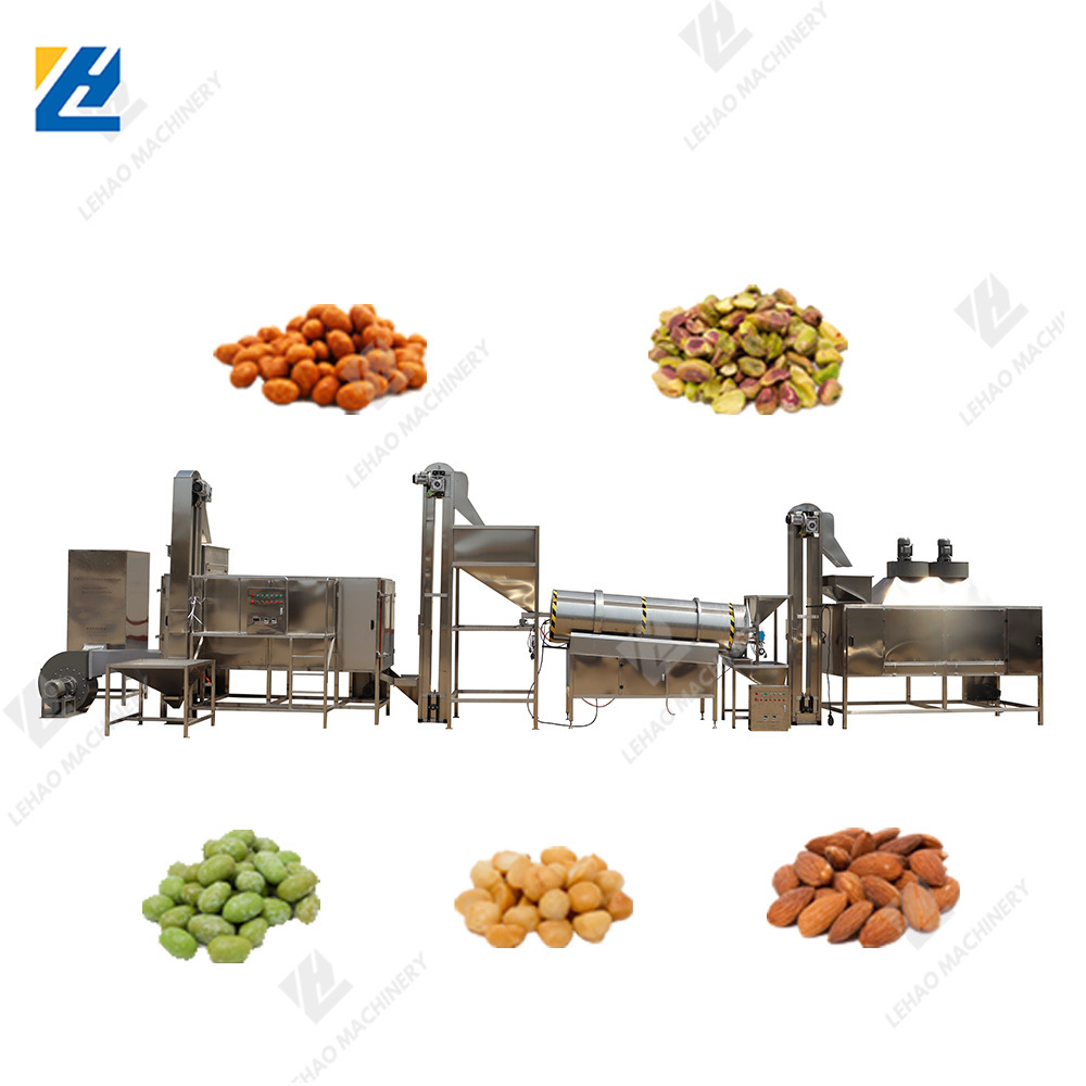 CE flavored snacks roasted cashew cut almond peanut flavoring equipment peantu roasting and seasoning machine