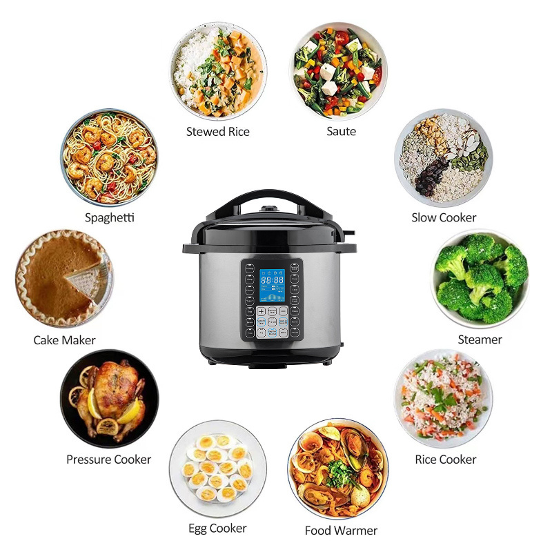 Hot Sale 23 in 1 Multifunction Rice Cooker CE CB TUV 6L Stainless Steel 304 Electric Pressure Cooker