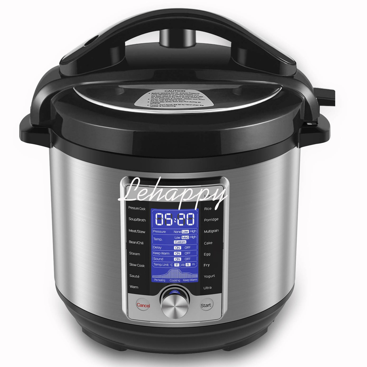 6L black touch cooker instant hot pot touch multi-function stainless steel electric Pressure cooker