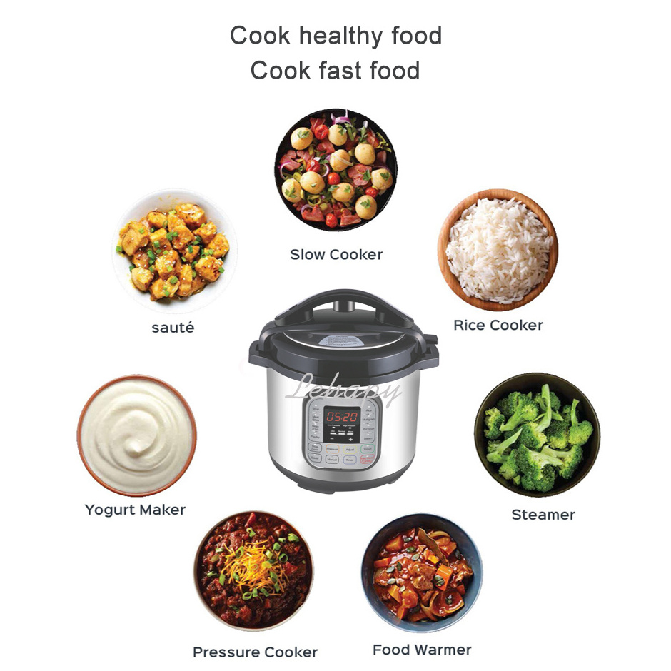 2022 new product aluminum insta pot 6l electrical multicooker multifunction presser rice pressure electric multi cooker