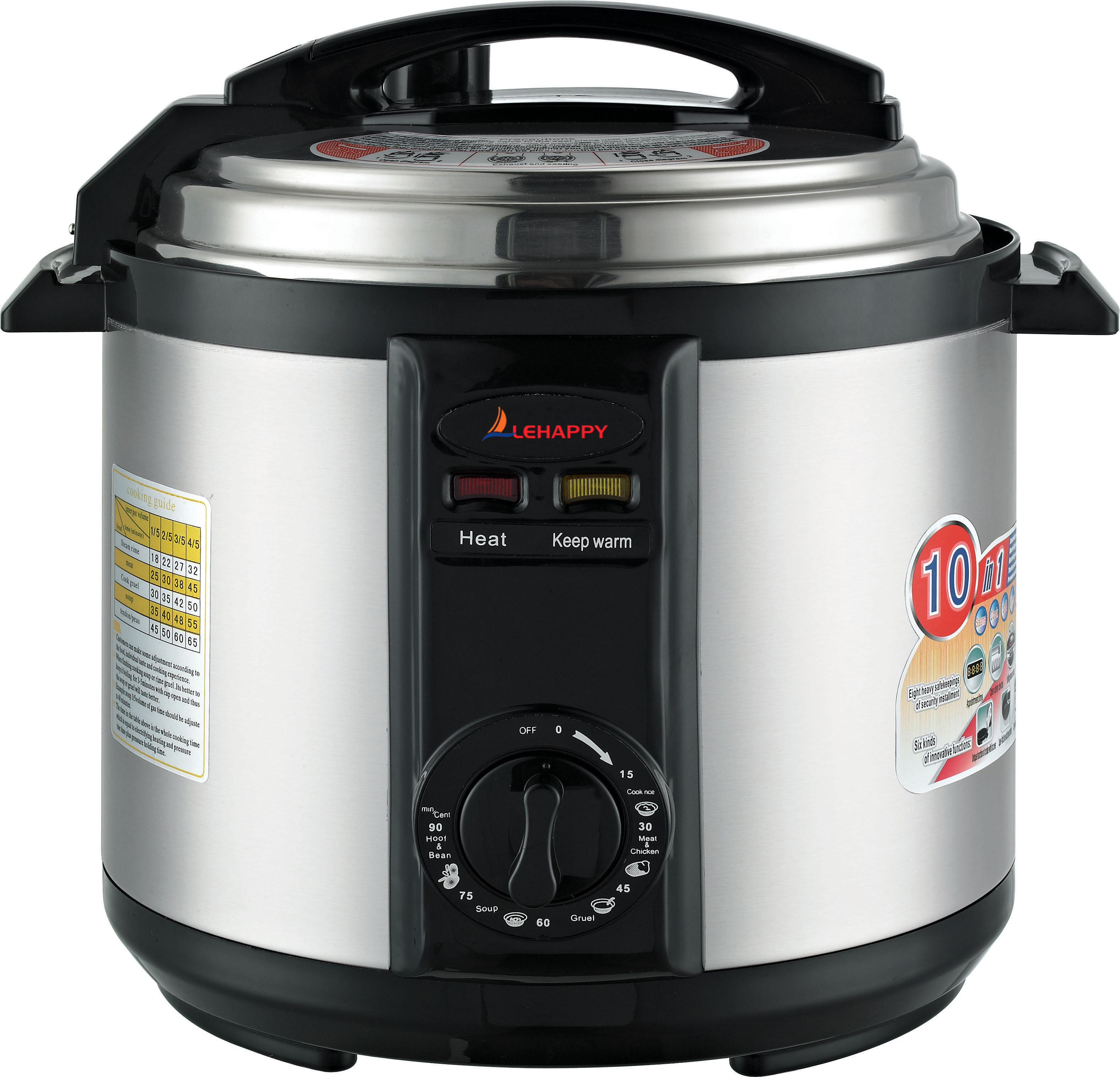 1000 watt black multifunction cooking stainless steel electric Pressure cooker