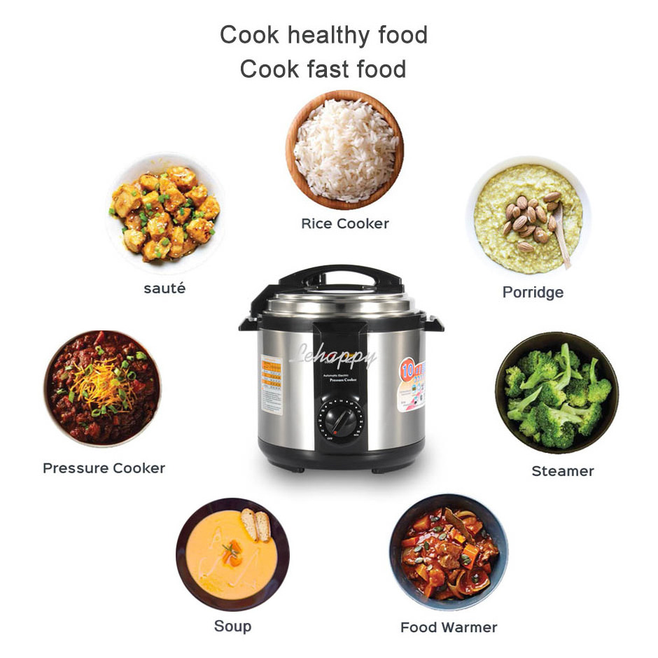 1000 watt black multifunction cooking stainless steel electric Pressure cooker