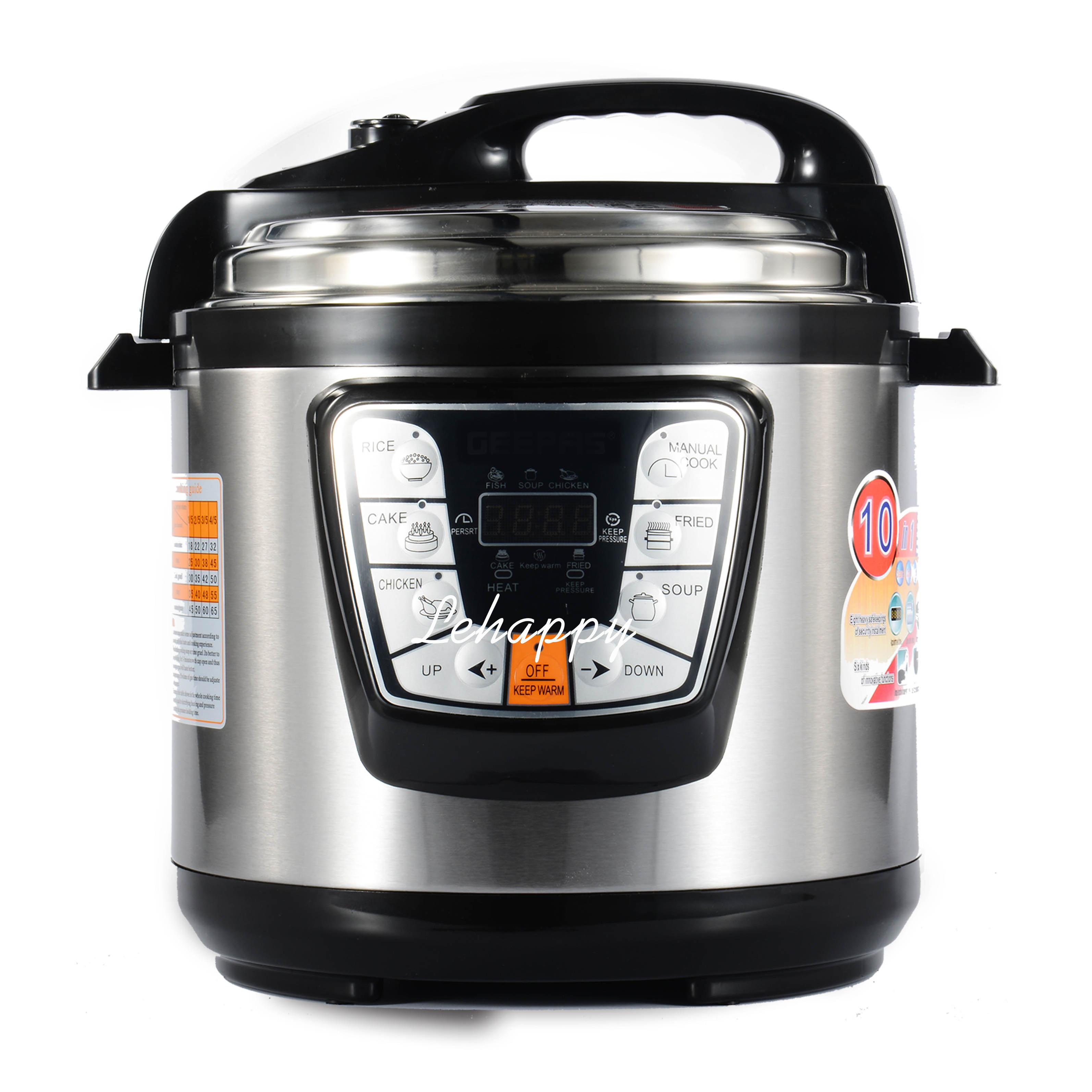 8 Liter /10 Liter big capacity 9 in 1 automatic multi stainless steel electric pressure cookers