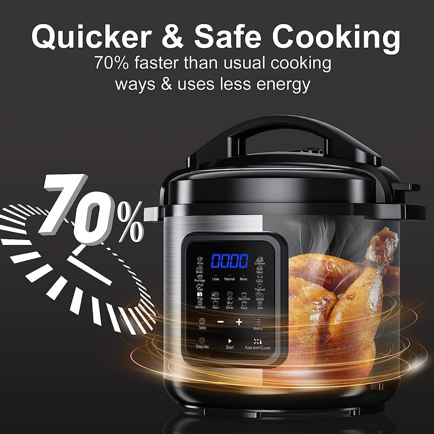 big capacity  high quality stainless steel computer heating multifunction electrical pressure rice cooker