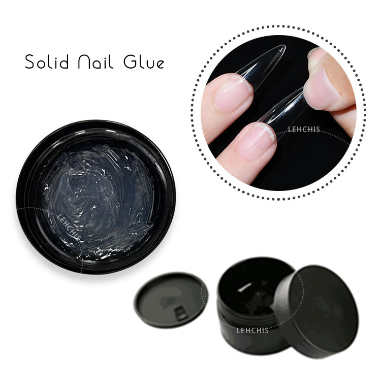 Solid Nail Art Glue Long Lasting Professional 15g Solid Press On Gel OEM Private Label Custom Logo Strong Nail Tips Glue UV Gel