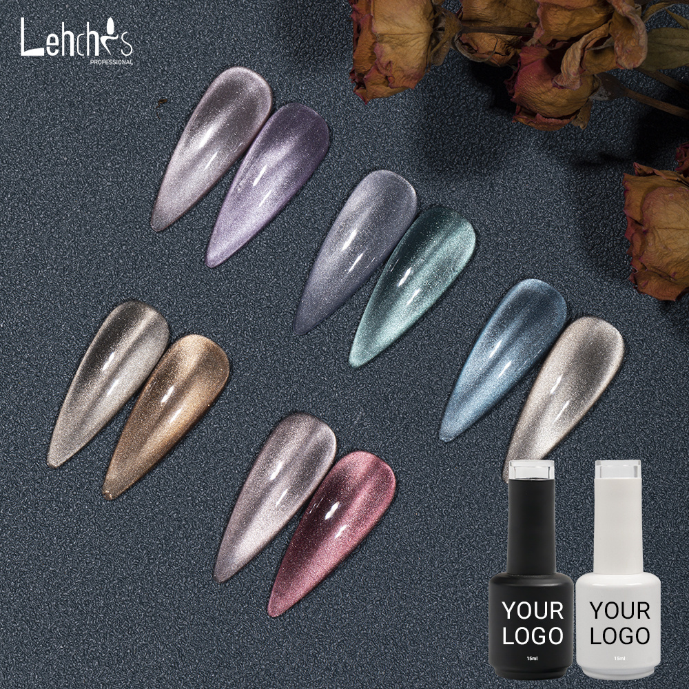 Lehchis Free Sample Professional Nail Supplies Soak Off Gel Polish Custom Label UV Nail Art Vegan Polish Cat Eye