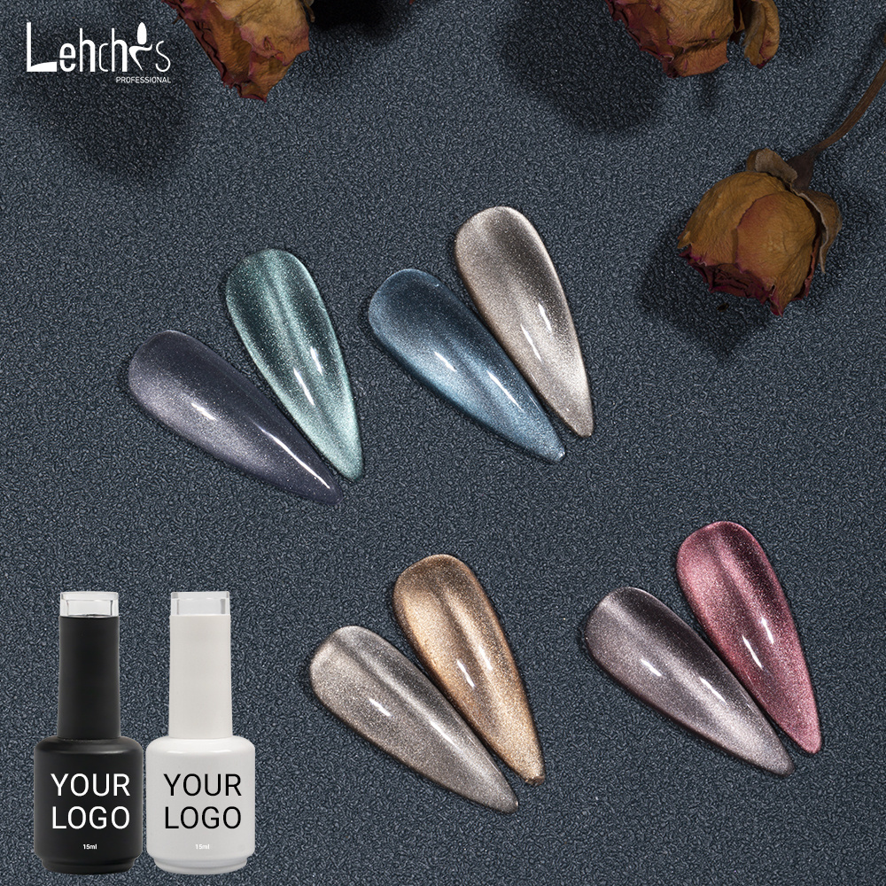 Lehchis Free Sample Professional Nail Supplies Soak Off Gel Polish Custom Label UV Nail Art Vegan Polish Cat Eye