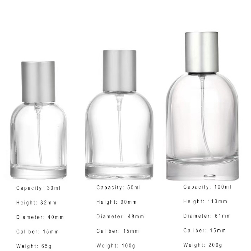 Modern Unique Custom 30ml 50ml Glass Perfume Bottle Packaging with Crimp Spray