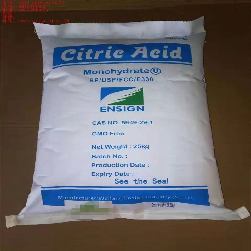 TTCA RZBC citric acid anhydrous food grade 30-100 mesh ENSIGN Citric Acid Monohydrate 8-40 mesh  E330