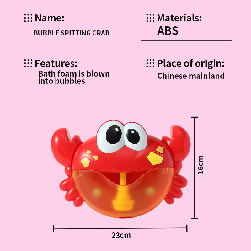 Children's favorite red ABS bubble bath crab bath blowing foam toy bath splashing toy