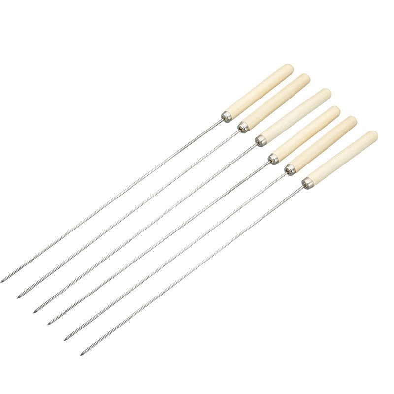 10pcs Flat Skewers Stainless Steel for Grill Bbq Accessories Barbecues Permanent Match Barbecue Outdoor BBQNeedle Stick