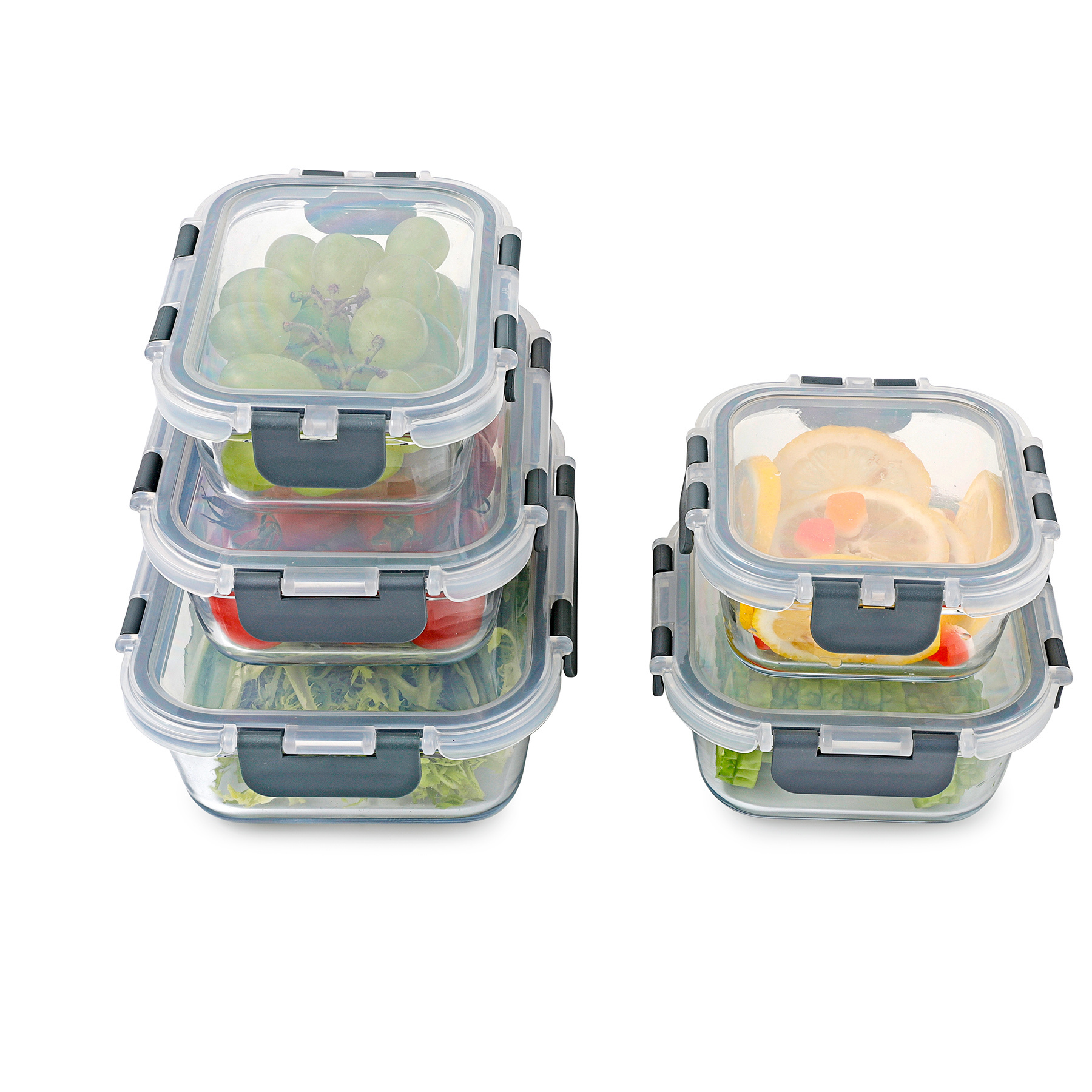 Easying carrying glass tritan food container kids rectangle food bento lunch box with locking lid