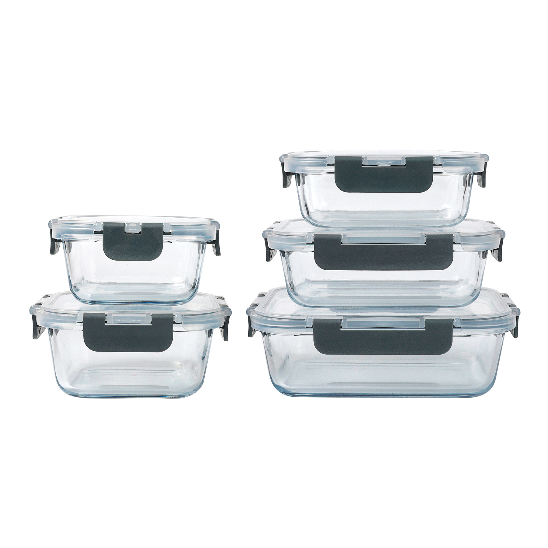 Easying carrying glass tritan food container kids rectangle food bento lunch box with locking lid